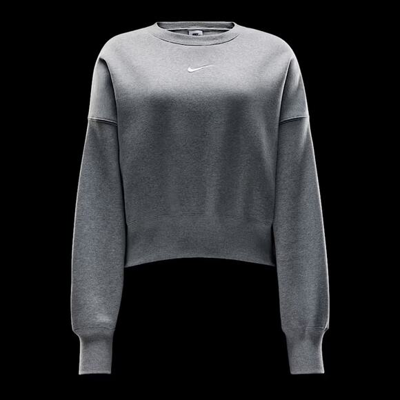 Nike Phoenix Fleece oversized crewneck pullover sweatshirt 1x gray - Picture 1 of 9